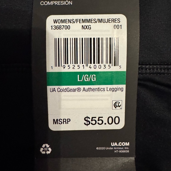 NWT Under Armour Women’s Compression Black Leggings - Picture 3 of 5